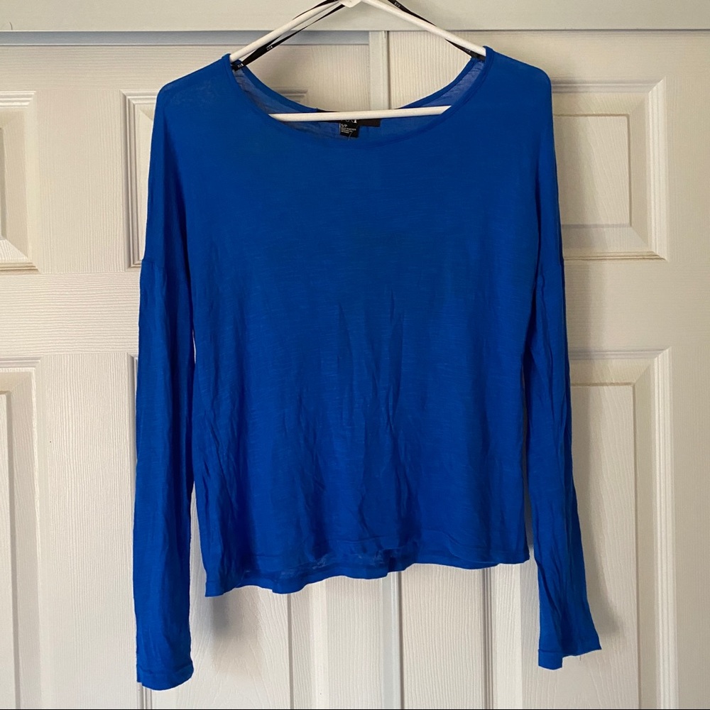 forever 21 small blue long sleeve top